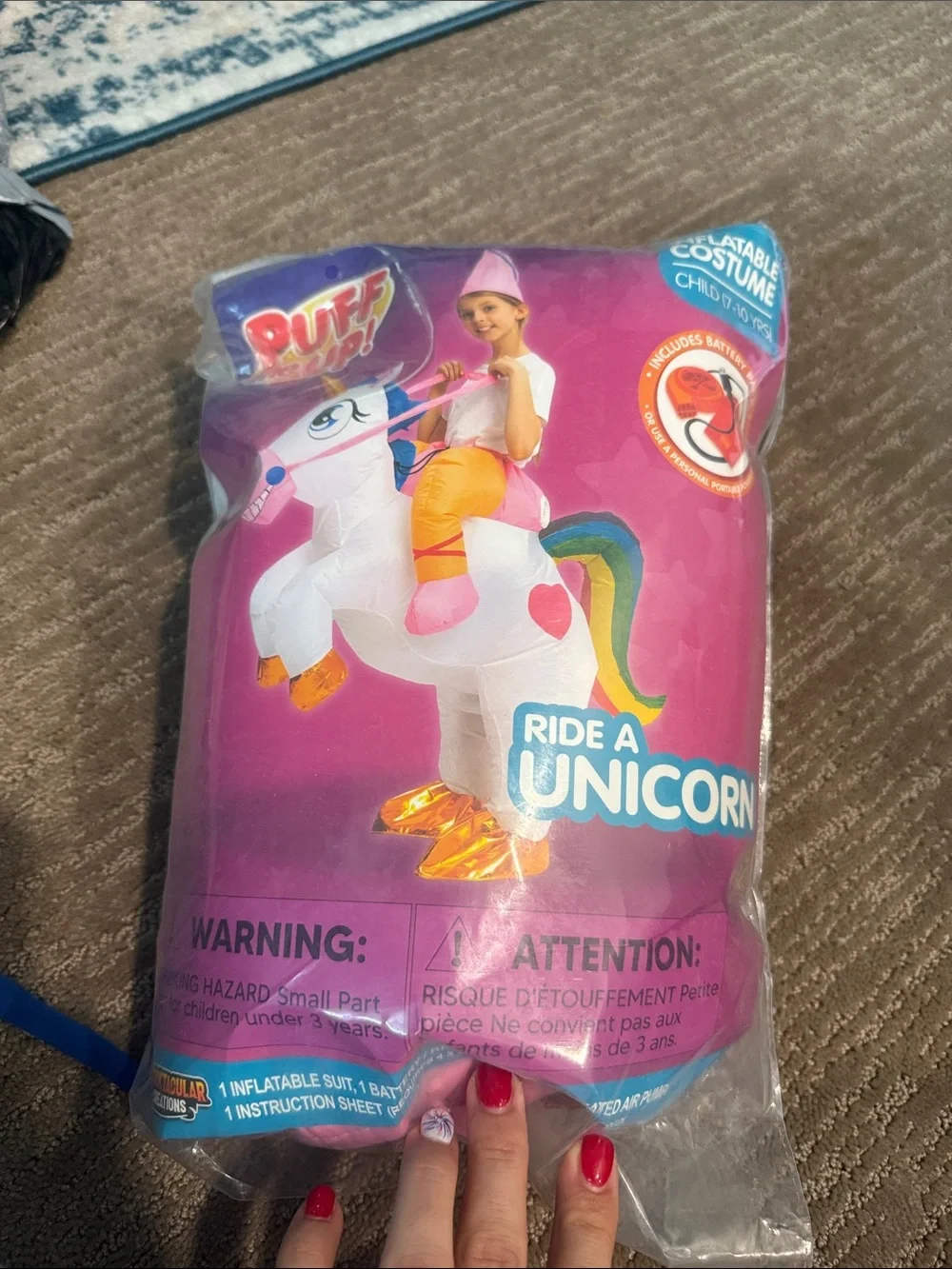 Ride a Unicorn Inflatable Costume - Pink